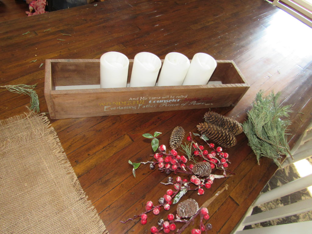 narrow christmas centerpiece