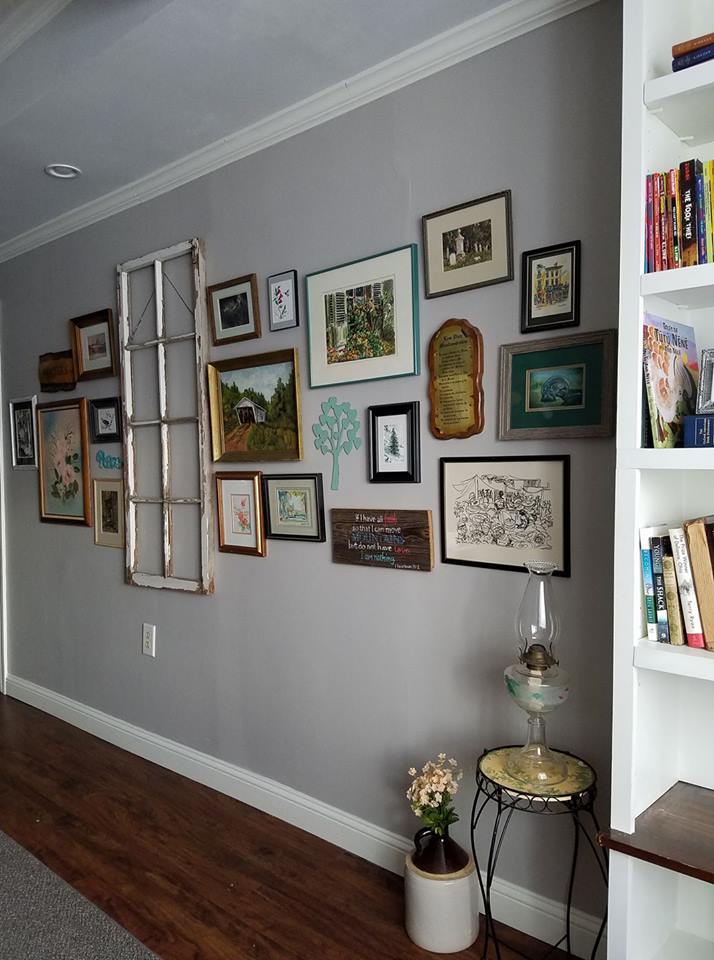 eclectic gallery wall
