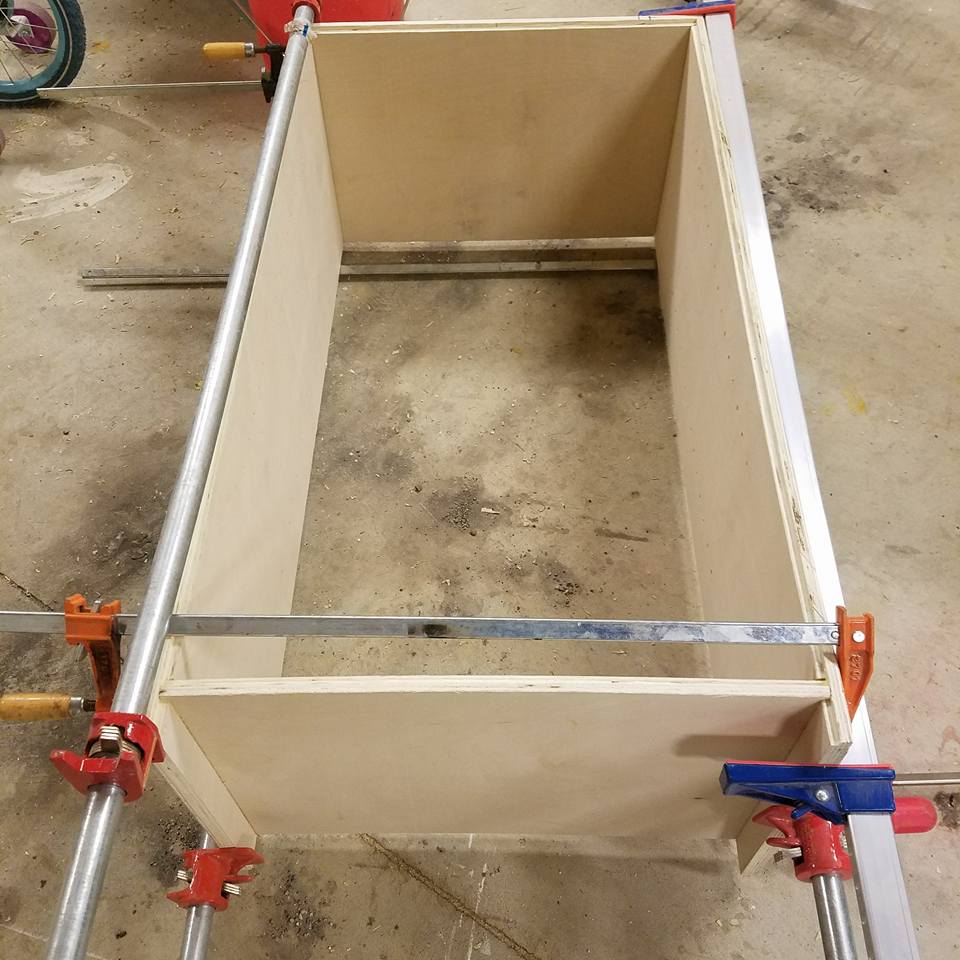 glue together cabinet carcass