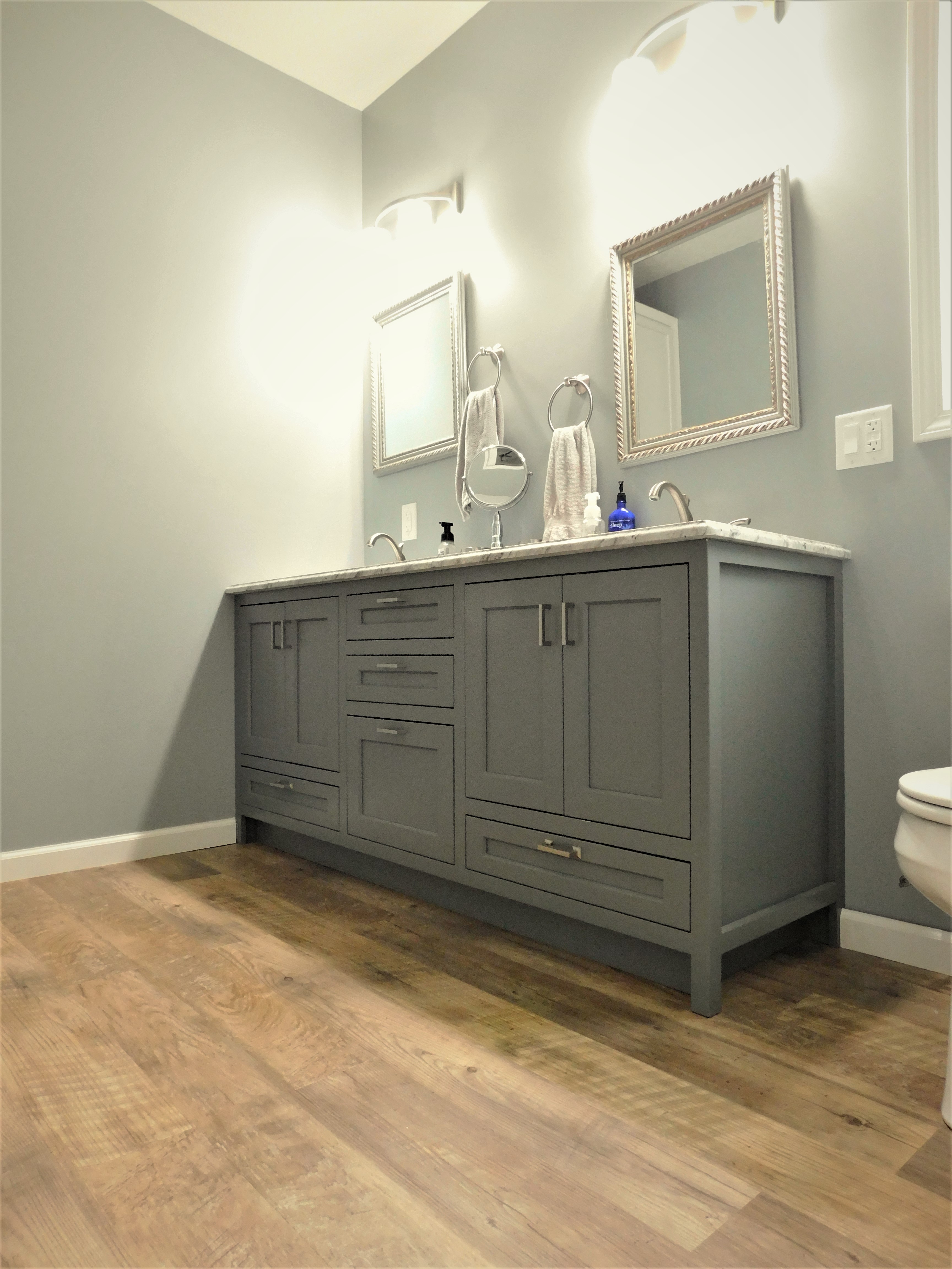 custom vanity flush inset modern shaker