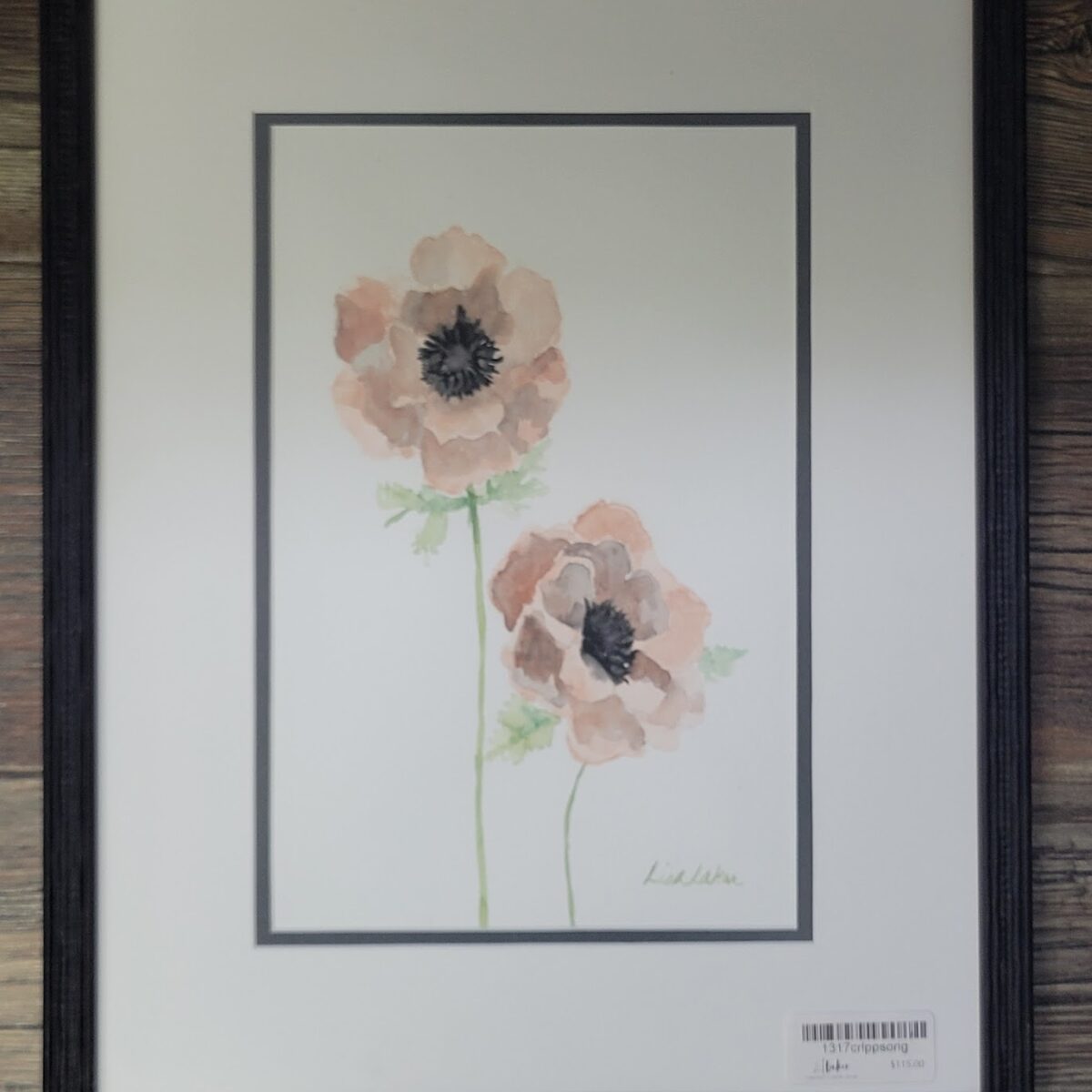 Framed ORIGINAL 13x17 Coral Poppies
