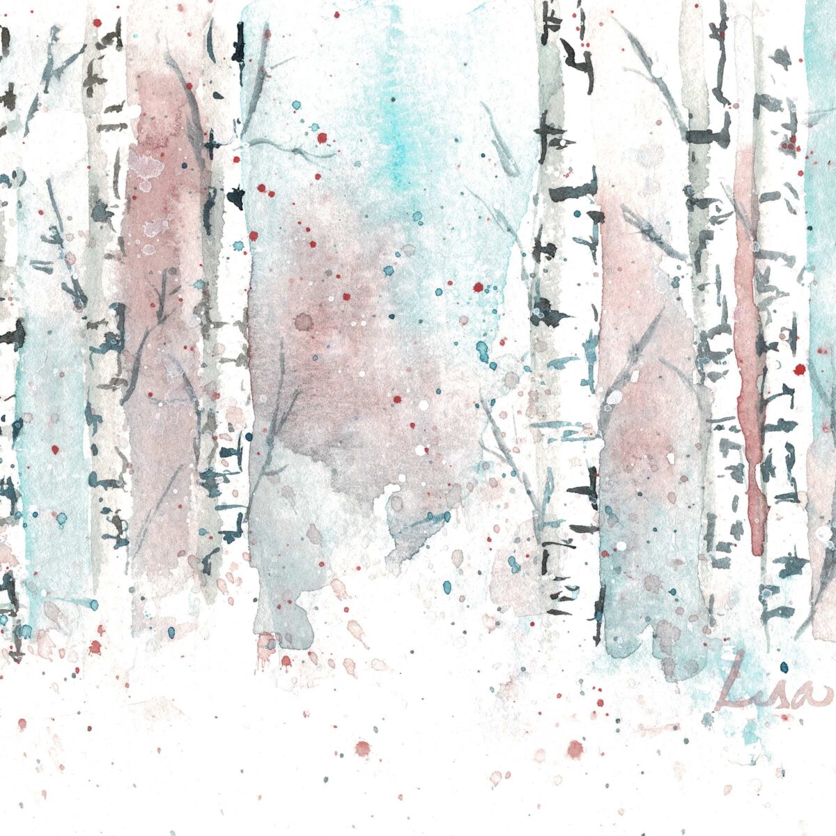 Winter Birch Forest 5x7