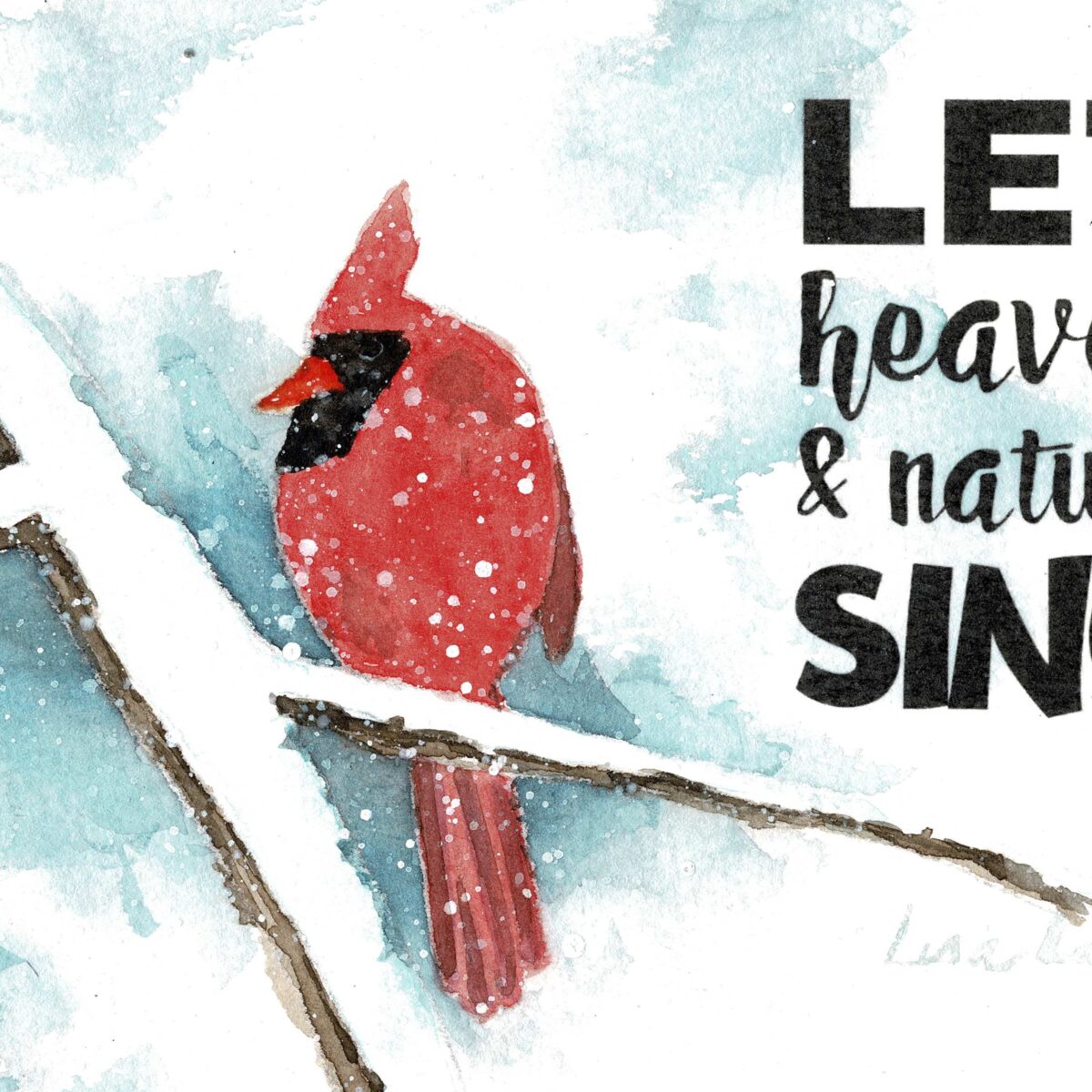 Christmas Cardinal 5x7