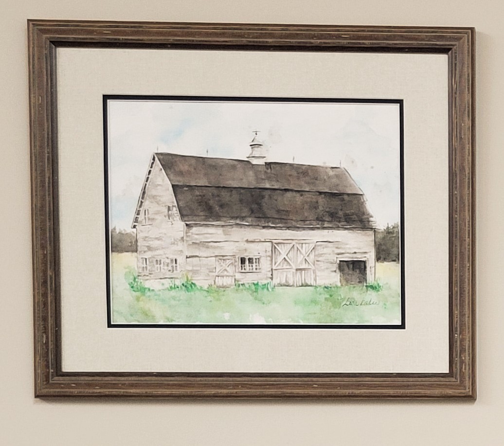 ORIGINAL White Barn W Cupola Framed