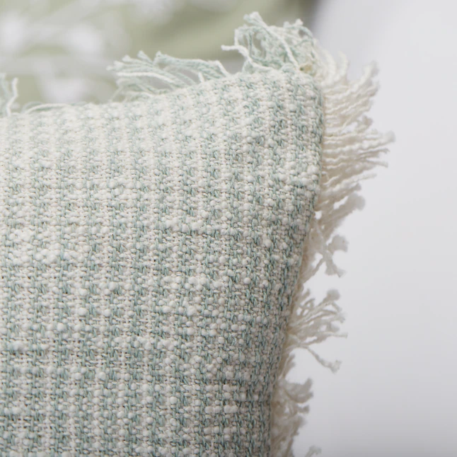 Green And White Large Pillow